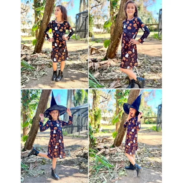 Arshiner Girls Dress Kids Long Sleeve Solid Color Casual T-Shirt Dress