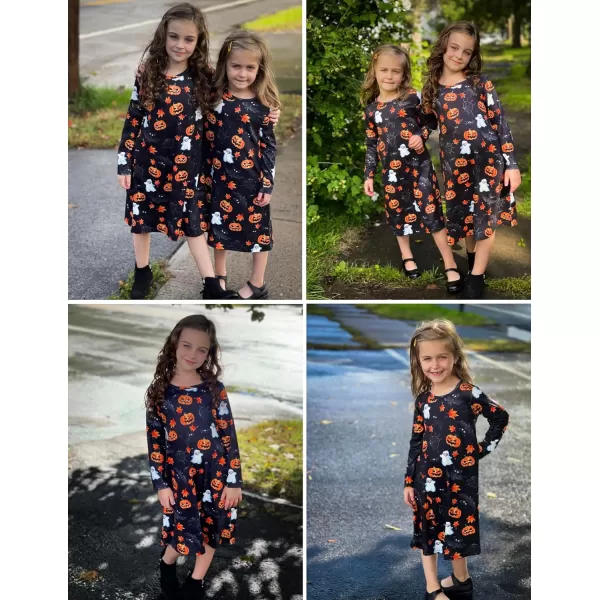 Arshiner Girls Dress Kids Long Sleeve Solid Color Casual T-Shirt Dress