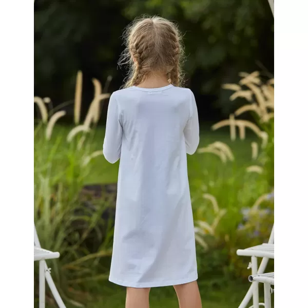Arshiner Girls Dress Kids Long Sleeve Solid Color Casual T-Shirt Dress