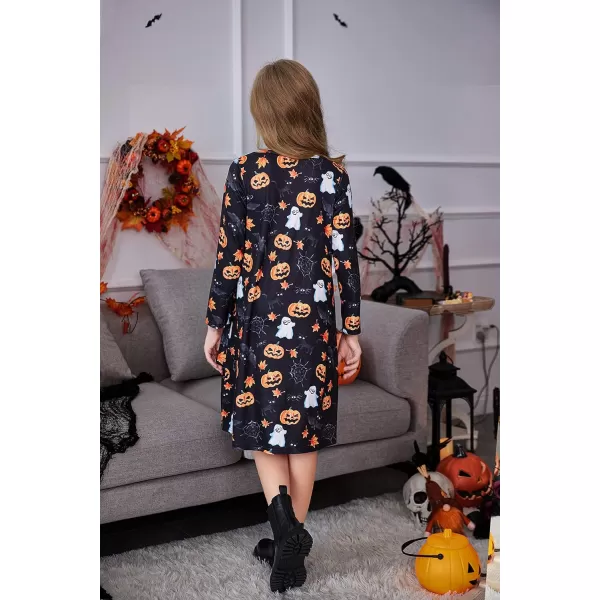 Arshiner Girls Dress Kids Long Sleeve Solid Color Casual T-Shirt Dress