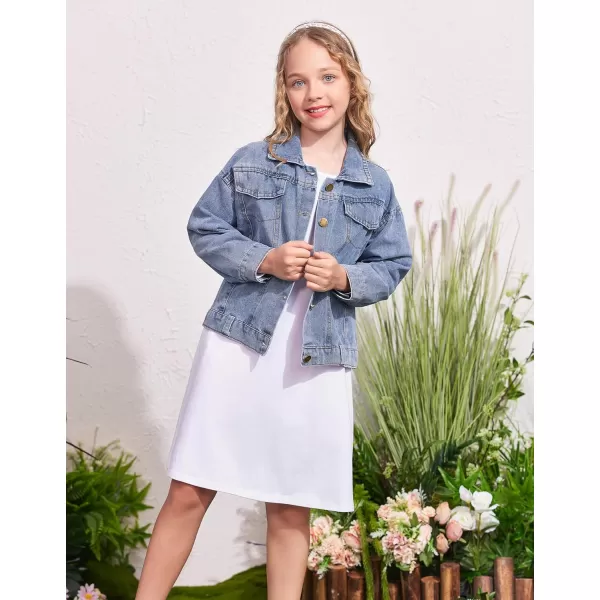 Arshiner Girls Dress Kids Long Sleeve Solid Color Casual T-Shirt Dress