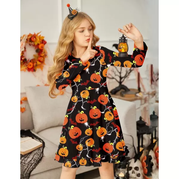 Arshiner Girls Dress Long Sleeve A Line Twirly Skater Loose Casual/Party Dresses with Pocket
