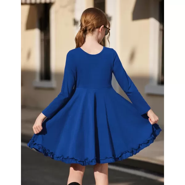 Arshiner Girls Dress Long Sleeve A Line Twirly Skater Loose Casual/Party Dresses with Pocket