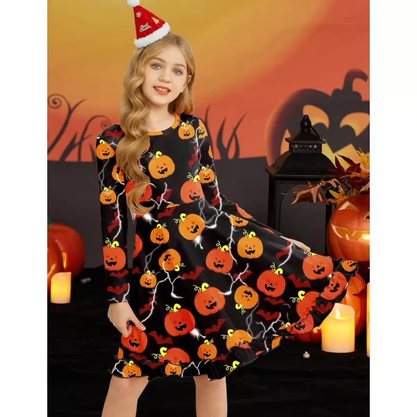 Arshiner Girls Dress Long Sleeve A Line Twirly Skater Loose Casual/Party Dresses with Pocket