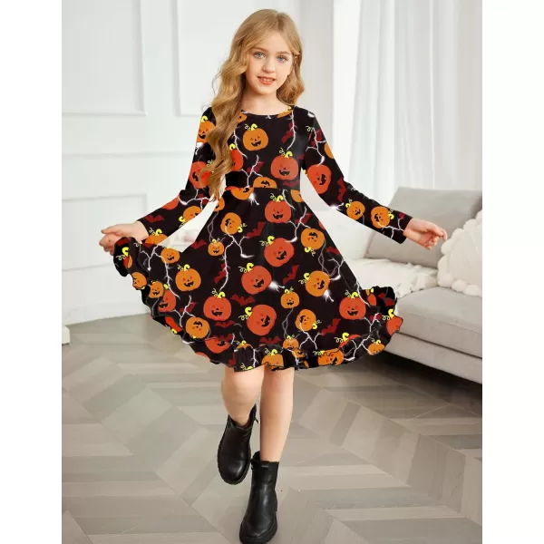 Arshiner Girls Dress Long Sleeve A Line Twirly Skater Loose Casual/Party Dresses with Pocket