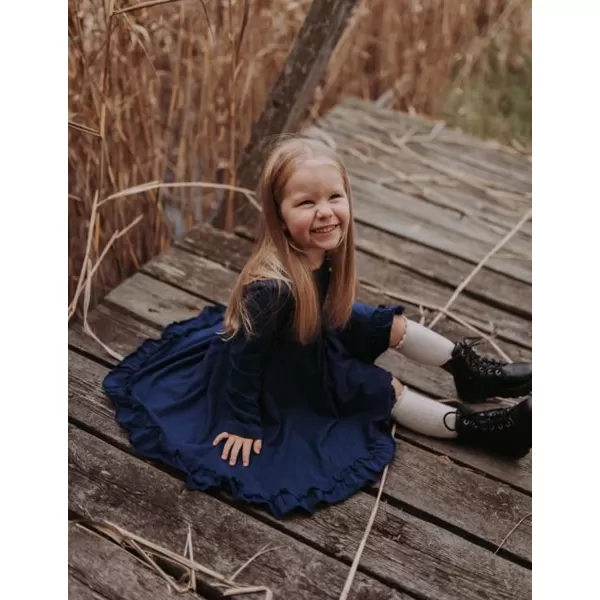 Arshiner Girls Dress Long Sleeve A Line Twirly Skater Loose Casual/Party Dresses with Pocket