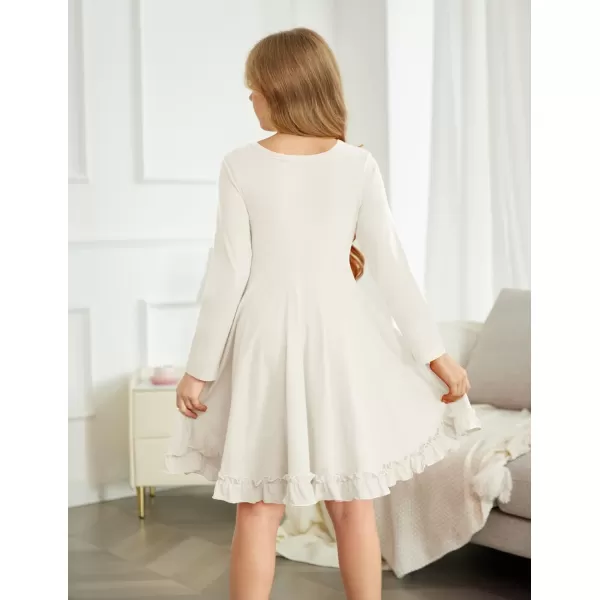Arshiner Girls Dress Long Sleeve A Line Twirly Skater Loose Casual/Party Dresses with Pocket