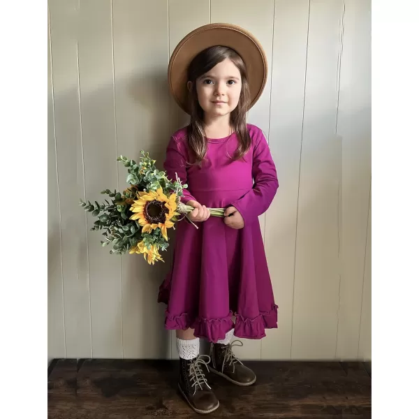 Arshiner Girls Dress Long Sleeve A Line Twirly Skater Loose Casual/Party Dresses with Pocket