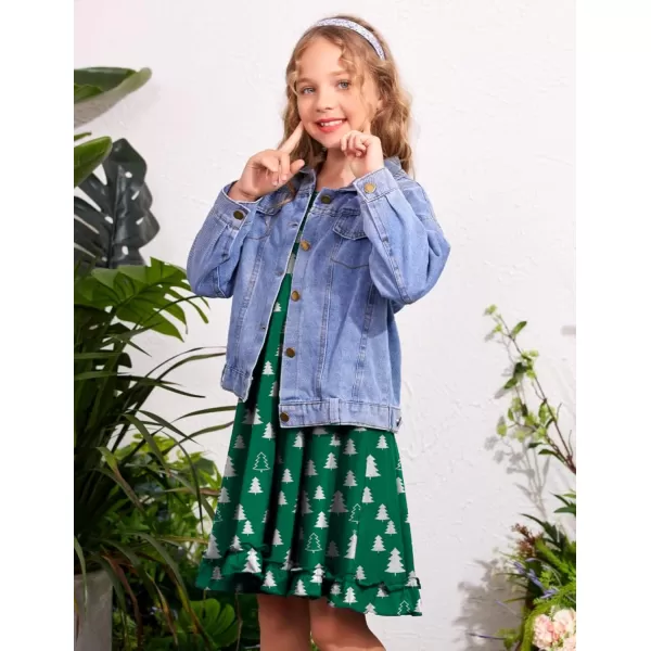 Arshiner Girls Dress Long Sleeve A Line Twirly Skater Loose Casual/Party Dresses with Pocket