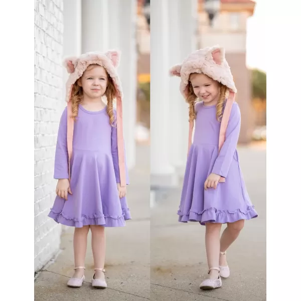 Arshiner Girls Dress Long Sleeve A Line Twirly Skater Loose Casual/Party Dresses with Pocket