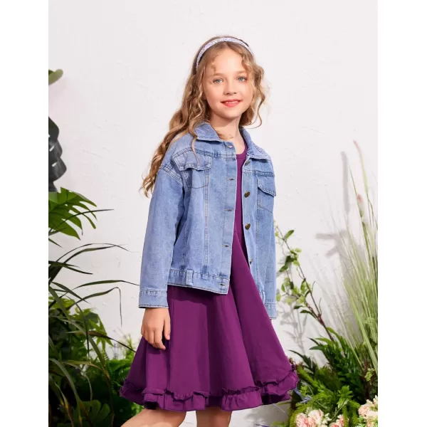 Arshiner Girls Dress Long Sleeve A Line Twirly Skater Loose Casual/Party Dresses with Pocket