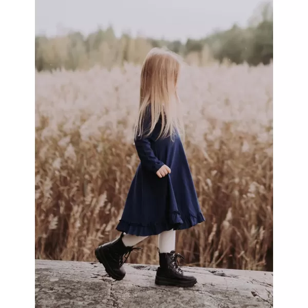 Arshiner Girls Dress Long Sleeve A Line Twirly Skater Loose Casual/Party Dresses with Pocket