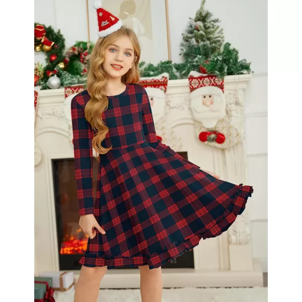 Arshiner Girls Dress Long Sleeve A Line Twirly Skater Loose Casual/Party Dresses with Pocket