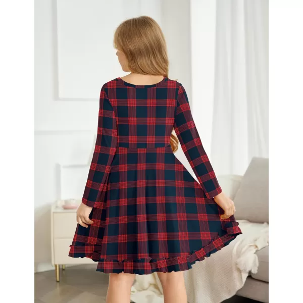 Arshiner Girls Dress Long Sleeve A Line Twirly Skater Loose Casual/Party Dresses with Pocket