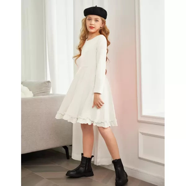Arshiner Girls Dress Long Sleeve A Line Twirly Skater Loose Casual/Party Dresses with Pocket