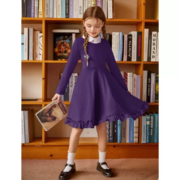 Arshiner Girls Dress Long Sleeve A Line Twirly Skater Loose Casual/Party Dresses with Pocket