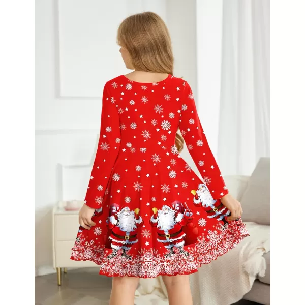 Arshiner Girls Dress Long Sleeve A Line Twirly Skater Loose Casual/Party Dresses with Pocket