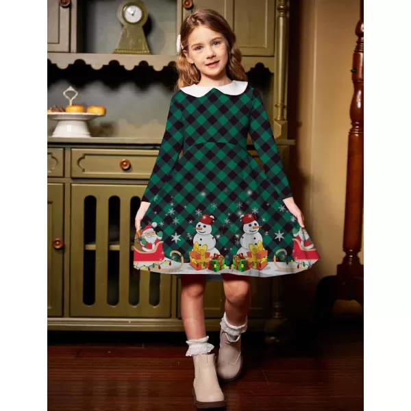 Arshiner Girls Long Sleeve Stretchy Dress A line Twirly Skater School Party Dress