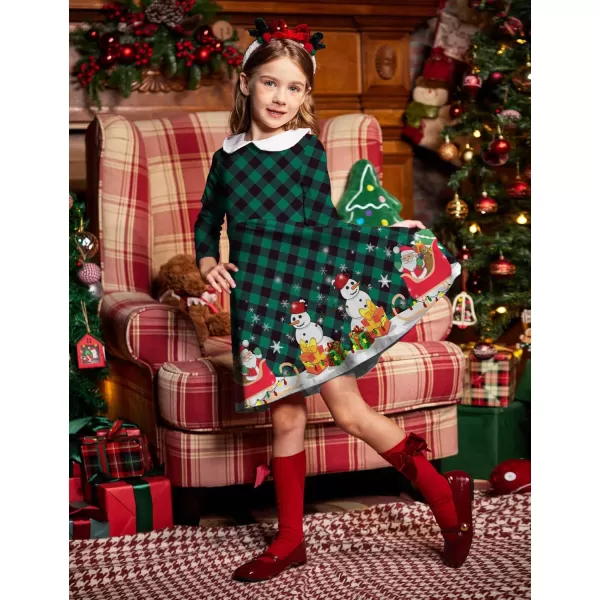 Arshiner Girls Long Sleeve Stretchy Dress A line Twirly Skater School Party Dress