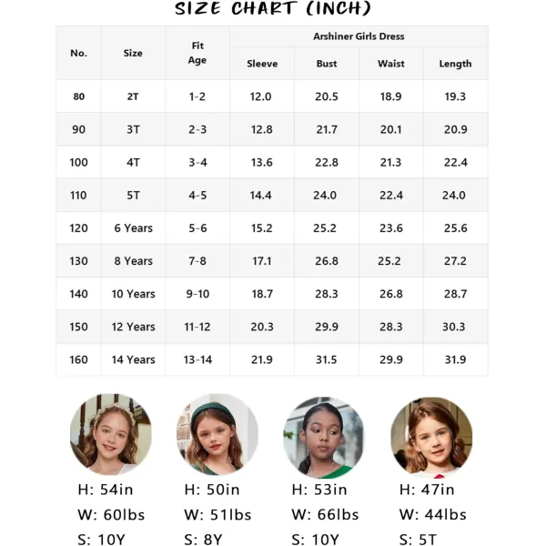 Arshiner Girls Long Sleeve Stretchy Dress A line Twirly Skater School Party Dress