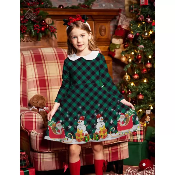Arshiner Girls Long Sleeve Stretchy Dress A line Twirly Skater School Party Dress