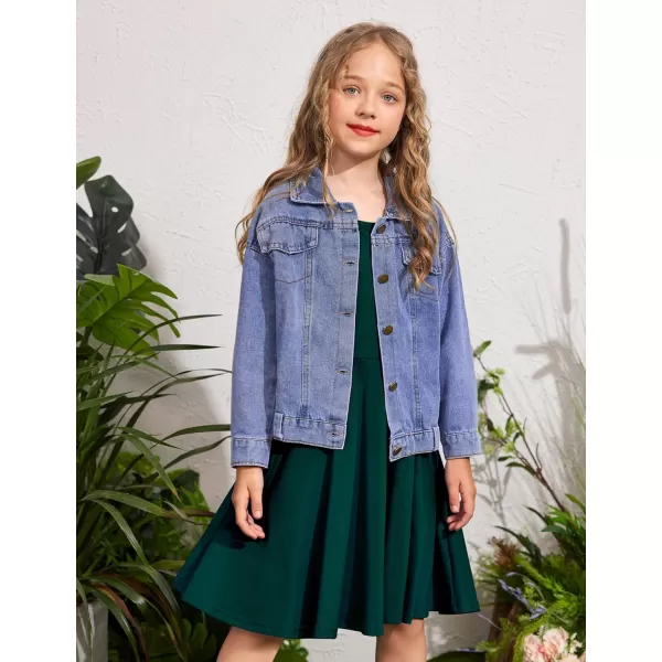Arshiner Girls Long Sleeve Stretchy Dress A line Twirly Skater School Party Dress