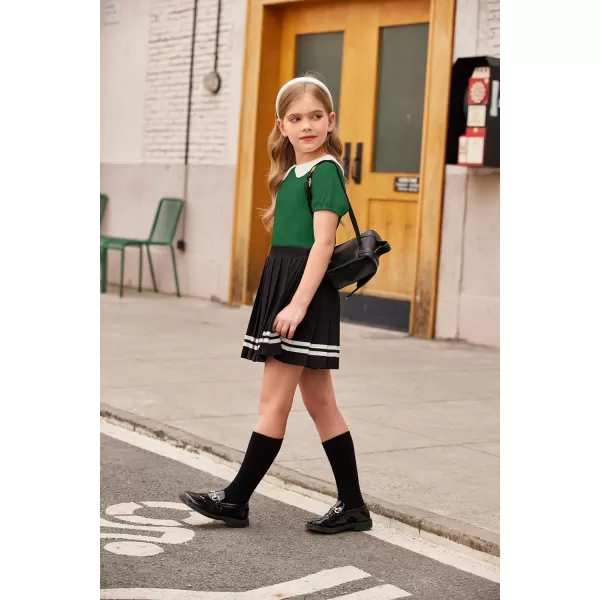 Arshiner Girls Long/Short Sleeve Tops Basic Peter Pan Collar T-Shirts Soft Blouses Tees