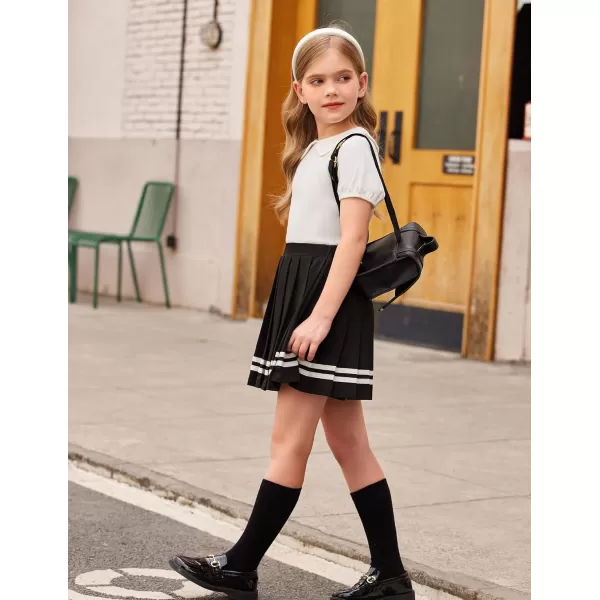 Arshiner Girls Long/Short Sleeve Tops Basic Peter Pan Collar T-Shirts Soft Blouses Tees
