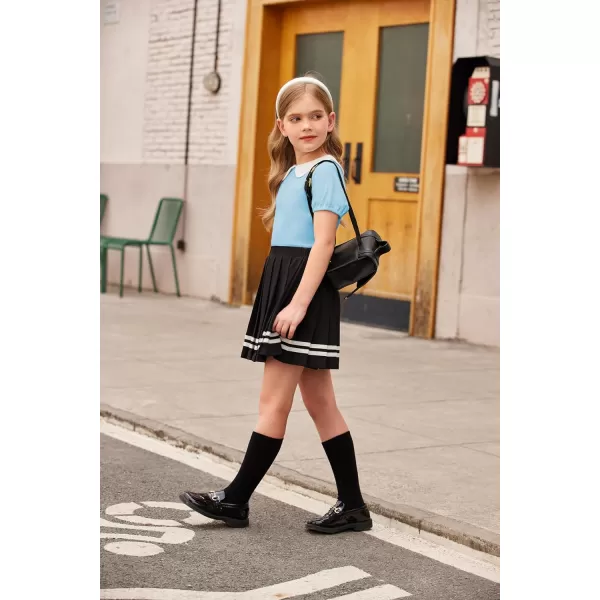 Arshiner Girls Long/Short Sleeve Tops Basic Peter Pan Collar T-Shirts Soft Blouses Tees
