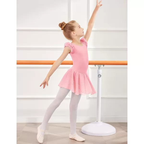 Arshiner Girls Ruffle Sleeve Ballet Dance Dress Tutu Skirted Leotard