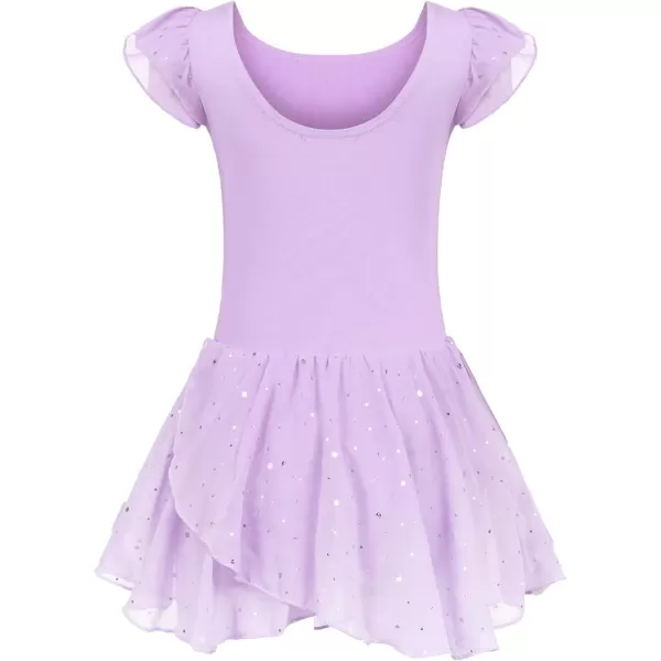 Arshiner Girls Ruffle Sleeve Ballet Dance Dress Tutu Skirted Leotard