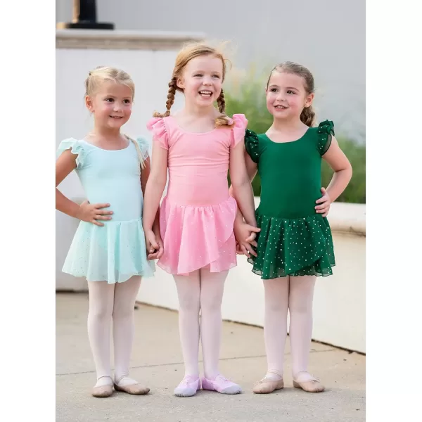 Arshiner Girls Ruffle Sleeve Ballet Dance Dress Tutu Skirted Leotard