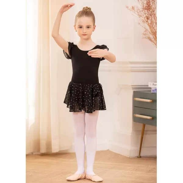 Arshiner Girls Ruffle Sleeve Ballet Dance Dress Tutu Skirted Leotard