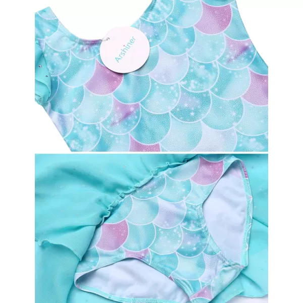 Arshiner Girls Ruffle Sleeve Ballet Dance Dress Tutu Skirted Leotard