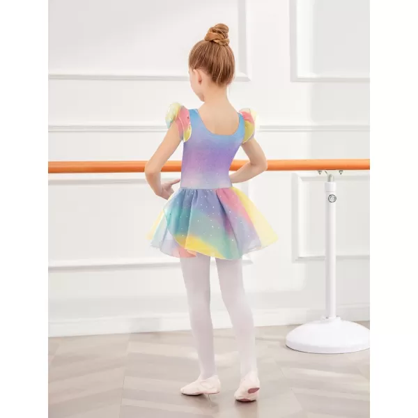 Arshiner Girls Ruffle Sleeve Ballet Dance Dress Tutu Skirted Leotard