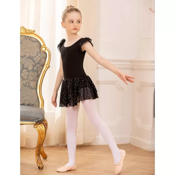 Arshiner Girls Ruffle Sleeve Ballet Dance Dress Tutu Skirted Leotard