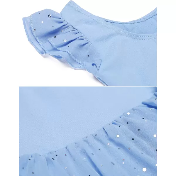 Arshiner Girls Ruffle Sleeve Ballet Dance Dress Tutu Skirted Leotard