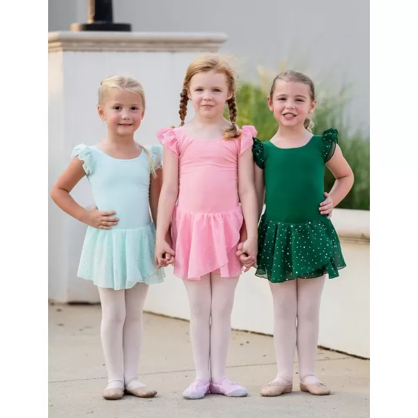 Arshiner Girls Ruffle Sleeve Ballet Dance Dress Tutu Skirted Leotard