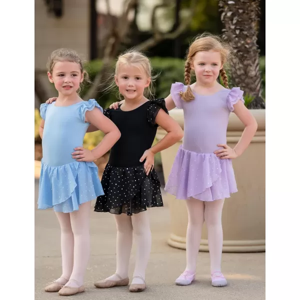 Arshiner Girls Ruffle Sleeve Ballet Dance Dress Tutu Skirted Leotard