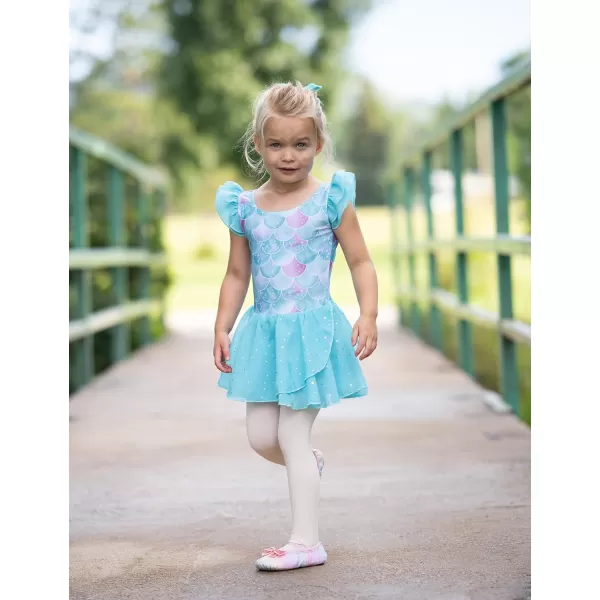 Arshiner Girls Ruffle Sleeve Ballet Dance Dress Tutu Skirted Leotard