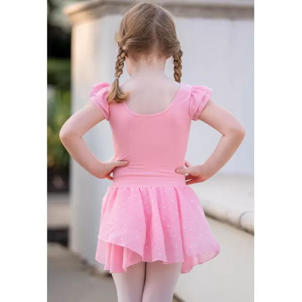Arshiner Girls Ruffle Sleeve Ballet Dance Dress Tutu Skirted Leotard
