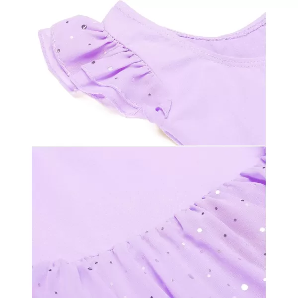 Arshiner Girls Ruffle Sleeve Ballet Dance Dress Tutu Skirted Leotard