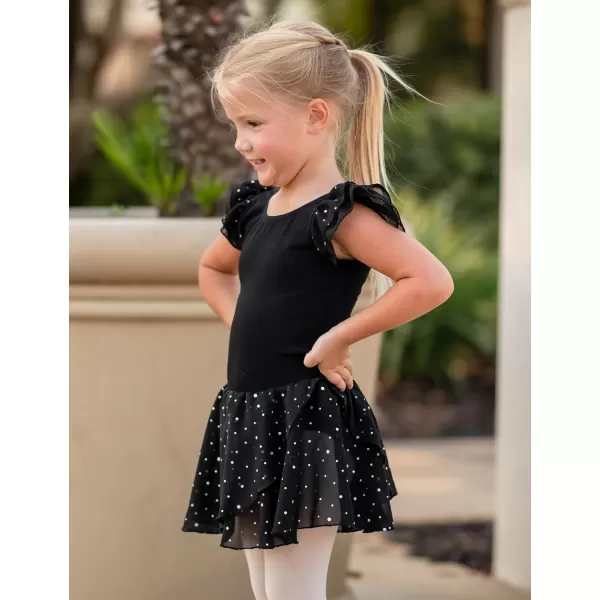 Arshiner Girls Ruffle Sleeve Ballet Dance Dress Tutu Skirted Leotard