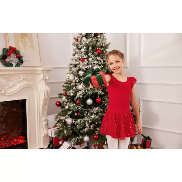 Arshiner Girls Ruffle Sleeve Ballet Dance Dress Tutu Skirted Leotard