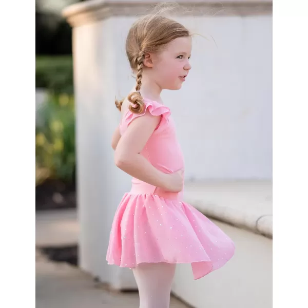 Arshiner Girls Ruffle Sleeve Ballet Dance Dress Tutu Skirted Leotard