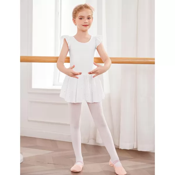 Arshiner Girls Ruffle Sleeve Ballet Dance Dress Tutu Skirted Leotard