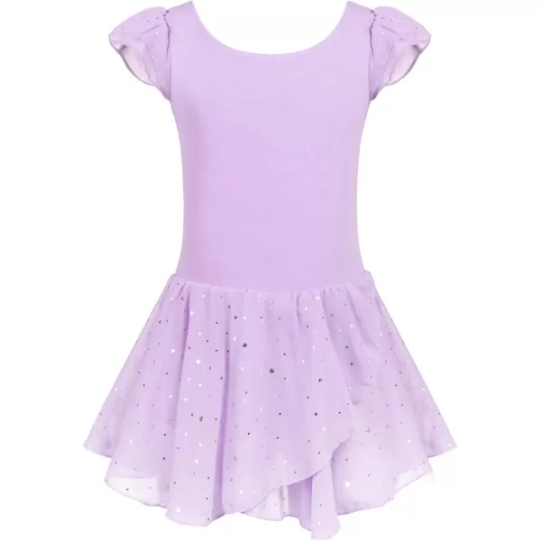 Arshiner Girls Ruffle Sleeve Ballet Dance Dress Tutu Skirted Leotard