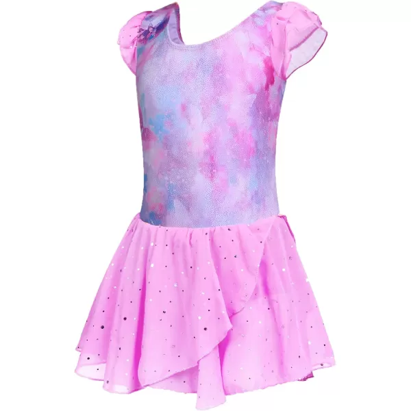 Arshiner Girls Ruffle Sleeve Ballet Dance Dress Tutu Skirted Leotard
