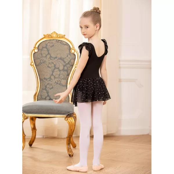 Arshiner Girls Ruffle Sleeve Ballet Dance Dress Tutu Skirted Leotard