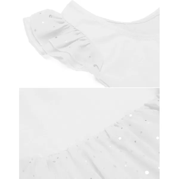 Arshiner Girls Ruffle Sleeve Ballet Dance Dress Tutu Skirted Leotard